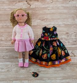 18 inch doll and handmade dress