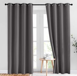 NICETOWN Gray Blackout Curtains for Bedroom 84 inches Long