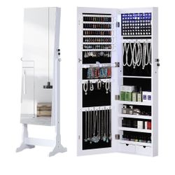 $50 Jewelry Organizer Full Length Mirror Jewelry Cabinet Standing/ Wall