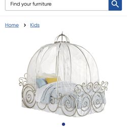 Disney Cinderella Carriage twin bed frame.