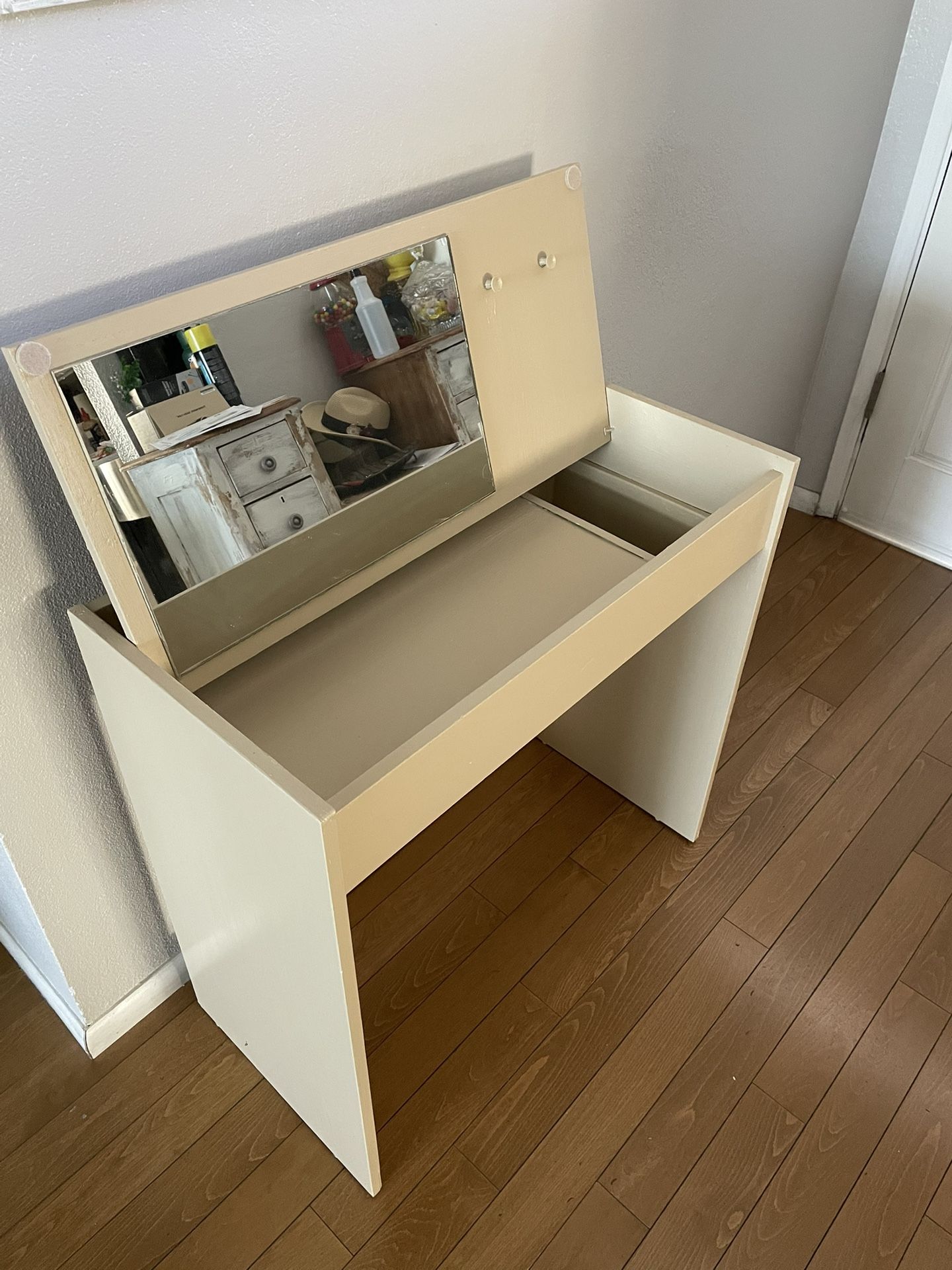 Vanity with mirror- 29.5 inches wide/ 14.5 inches deep / 29.5 inches hight 