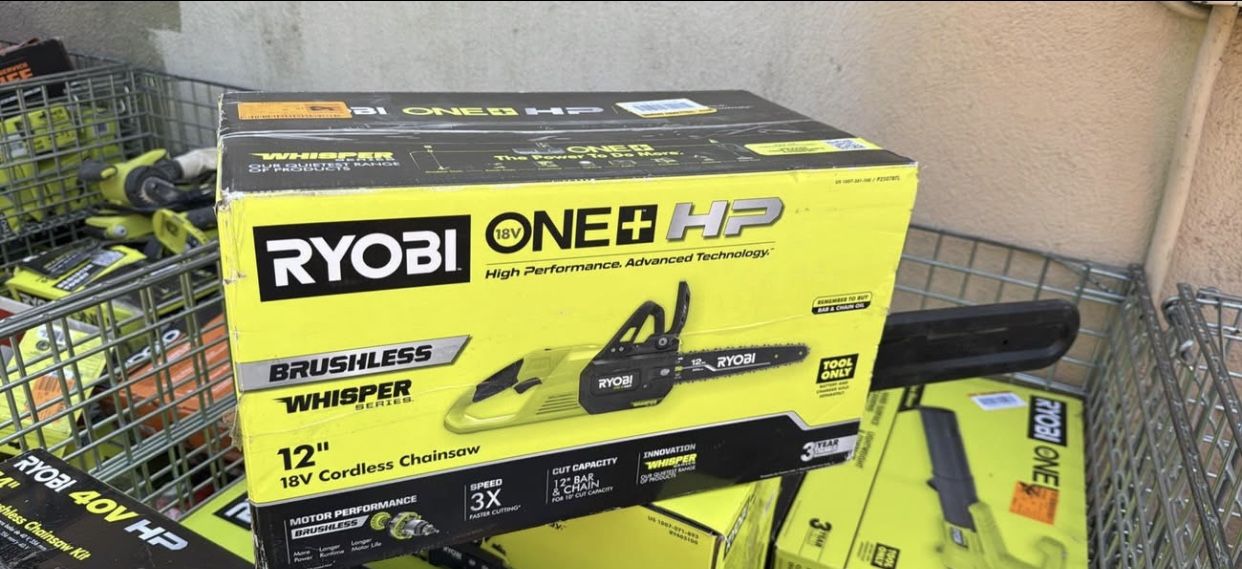 Ryobi RYOBI ONE+ HP 18V Brushless Whisper Series 12 in. Battery Chainsaw (Tool Only)