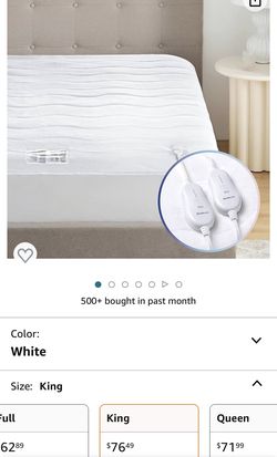 Heated Mattress Pad King Size - Dual Controller Electric Mattress Pad Bed Warmer and 4 Heat Settings, Coral Fleece with 10 Hour Timer Auto Shut Off (K