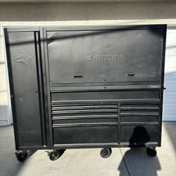 Three-Piece Husky Tool Box with Hutch and Closet
