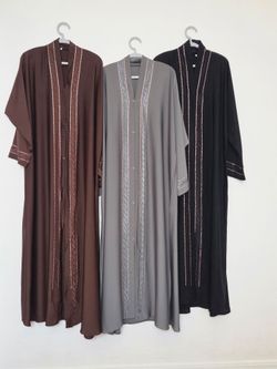Women's Embroidered Open Abayas of 3 different color