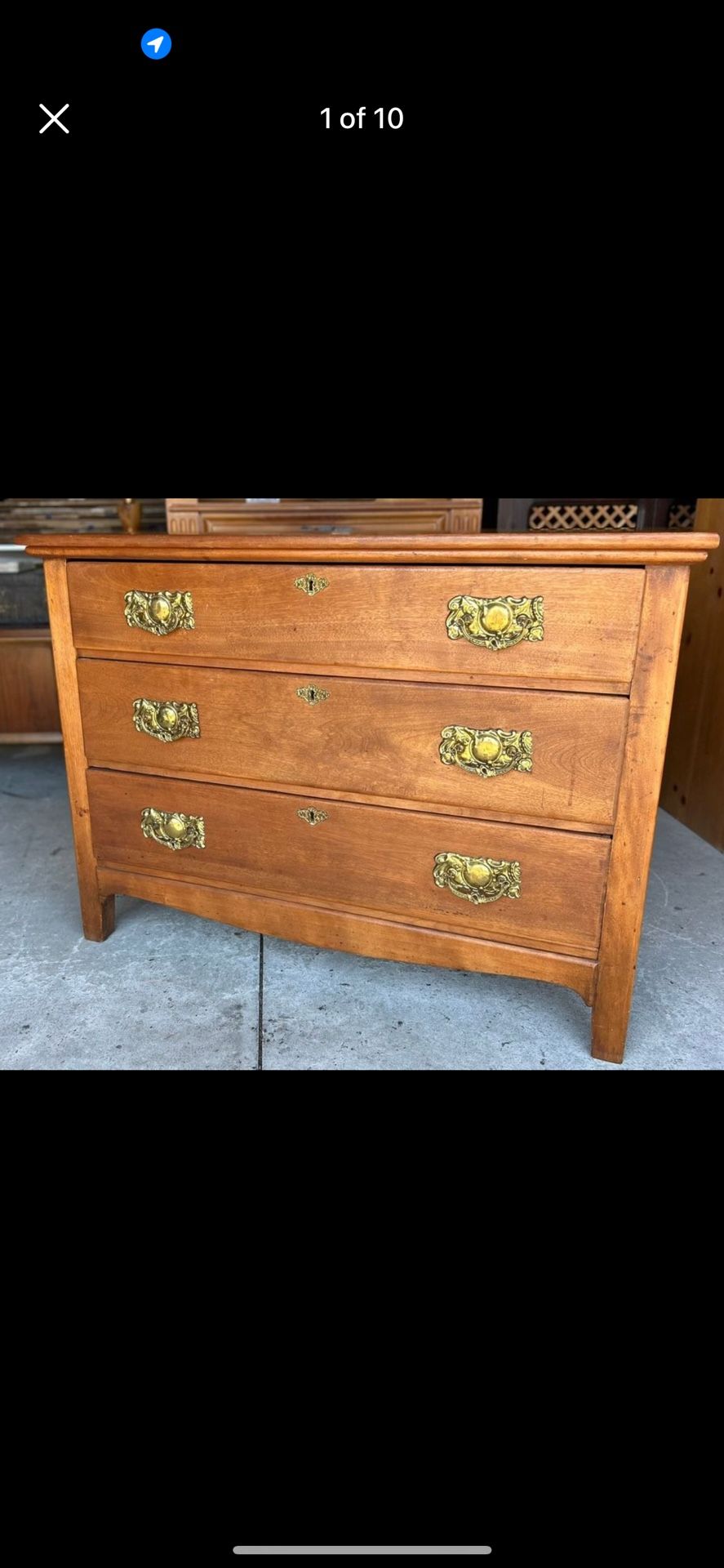 Antique 1800's 3 Drawer Dresser w/ Pegged Joints
