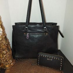 Rebecca Minkoff Side Zip Regan Leather Tote & Ava Wallet Set