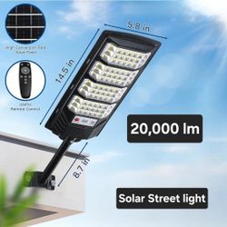 Solar Street Light , Pole Barn  Outdoor Dusk to Dawn Light Motion Sensor Remote Control