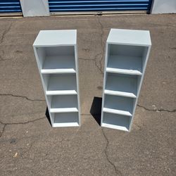 Small white cubby shelves