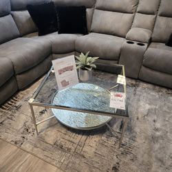 Square Glass Chrom Coffee Table