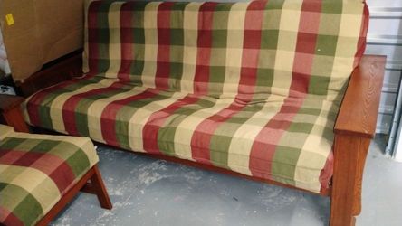 Solid Oak Mission Futon Set