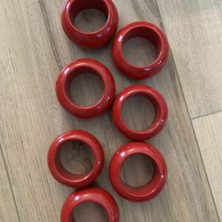 Wooden Napkin Rings.  2 Sets Of 7