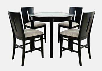 Urban Icon Black Round Counter Table w/ 4 Stools