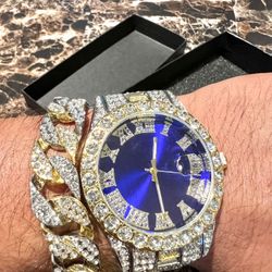 🔥🔥BRAND NEW MENS WATCH WITH CUBAN BRACELET🔥🔥