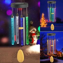 Outdoor Solar wind chimes 6 LED color changing tubes 38 inch. $8/set