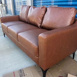 Brand New. Faux Leather Modern Sofa. Lifestyle Solutions. $399 (only 1 available)