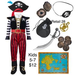Boys Pirate Costume Halloween Birthday Party 5-7 / Disfraz de Pirata Niño