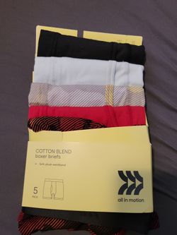 All In Motion Boy's Boxer Briefs Multi Color 5pk NWT Size Large