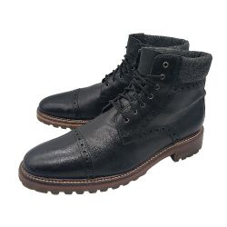 JOHNSTON & MURPHY J&M 1850 Mens Size 8.5 M Black Leather Cap Toe Boots 20-2925