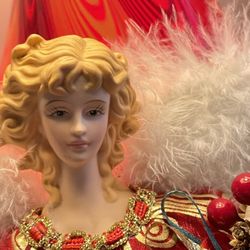 Elegant Angel Decoration Christmas Tree Top Topper with Feather Wings 