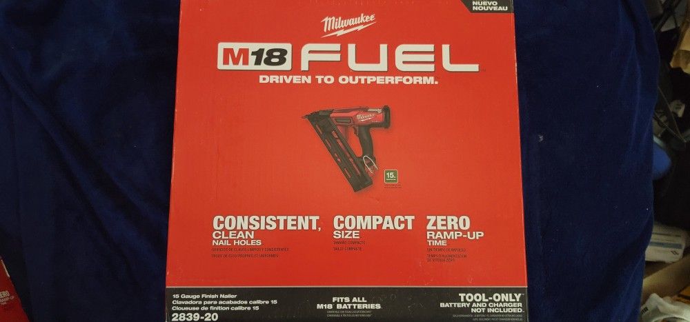 MILWAUKEE 15 GAUGE GEN 2 FINISH NAILER NEW $260