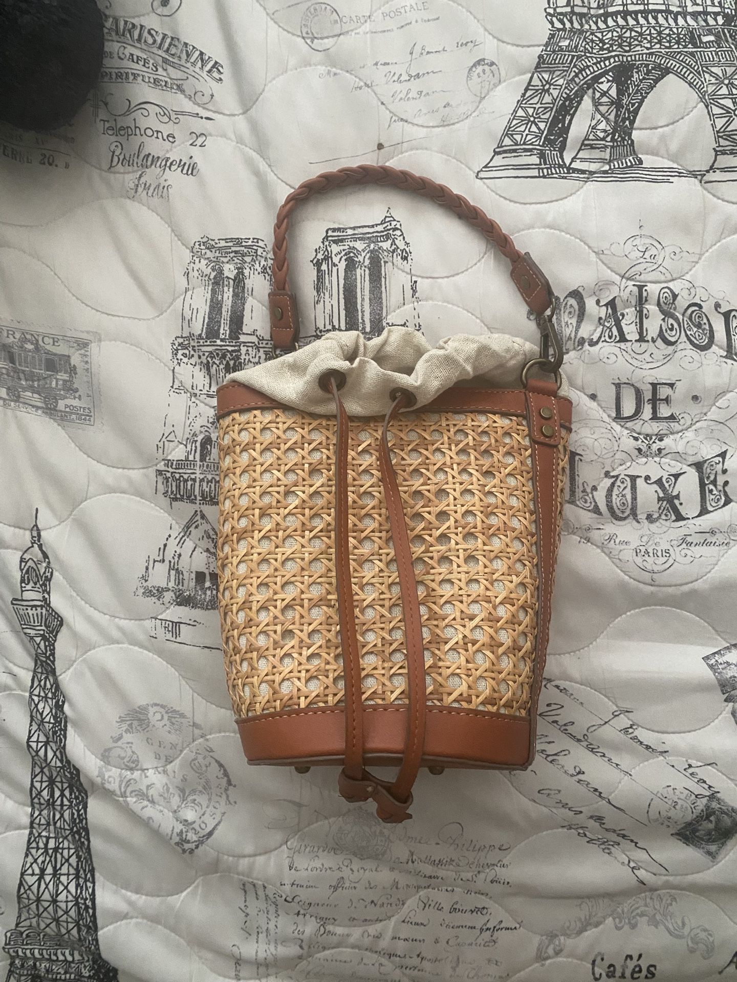 Bamboo/leather Handbag (Moving Sale)