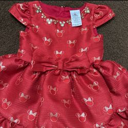 Disney Minnie Mouse Dress – Size 4/5 – Dressy Red Holiday/Party Dress