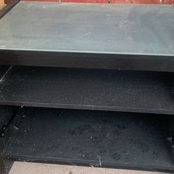 End Table Tv Stand Etc Glass Top With Shelve 