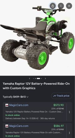 Yamaha Raptor 12V Battery-Powered Ride-On ATV