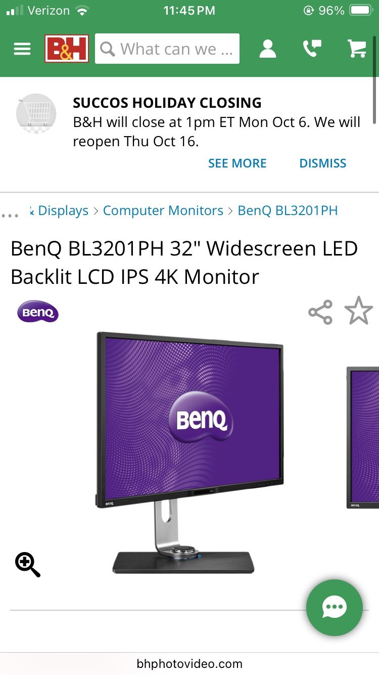 BenQ BL3210 PH Designer 4k Monitor