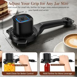 New! Electric Jar Cap Opener, Rechargeable Jar and Bottle Openers with Auto-Adjusting