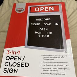 Cisco Open And Closed Sign New 3-in-1
