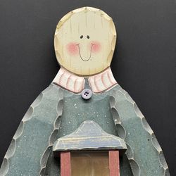 Primitive Folk Art Wooden Angel