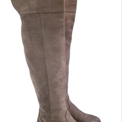 STEVE MADDEN OTK OVER THE KNEE ARAGON WOMAN EQUESTRIAN RIDING GRAY LEATHER 8.5

