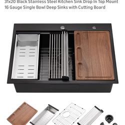 Sink brand new in the box Stainless Steel Kitchen Sink Drop In-Hovheir 31x20 Inch Drop In Top Mount Kitchen Sinks 16 Gauge Stainless Steel Deep Sink S