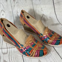 Rainbow Huarache Tacon Wedge Slip On Size 26 (10)