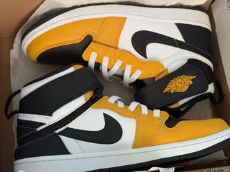 Air Jordan 1 Mid Yellow Black White Sneakers
