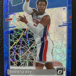 Saddiq Bey 2020-21 Panini Donruss Optic Basketball #169 RATED ROOKIE BLUE VELOCITY PRIZM! 