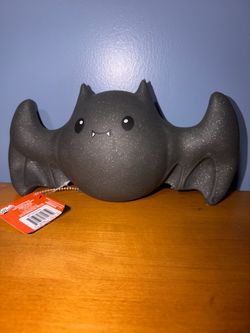 Halloween Squeezy Bat Figurine with Glitter Finish