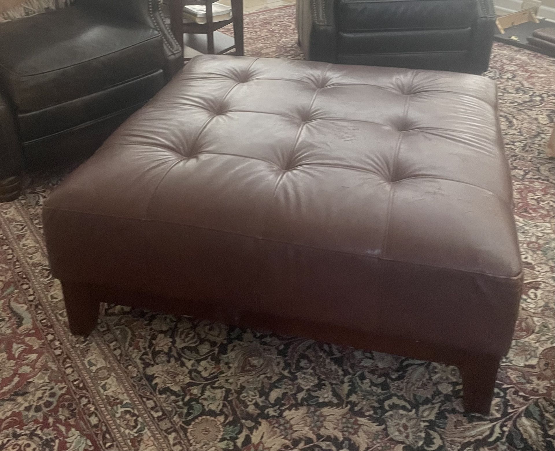 Leather Ottoman
