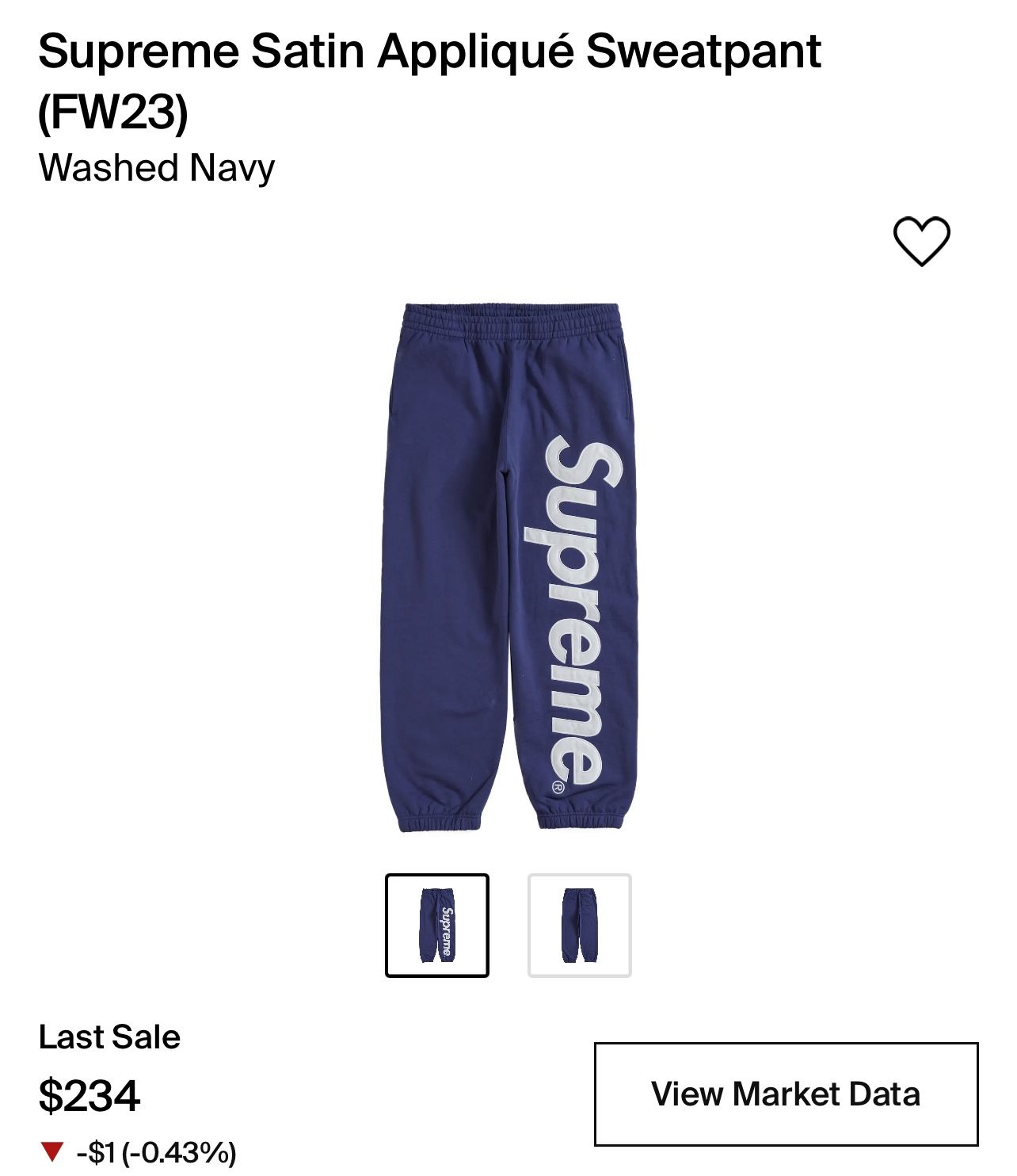 Supreme Satin Appliqué Sweatpants Size L