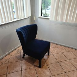 Velvet Midnight Blue Accent Chair