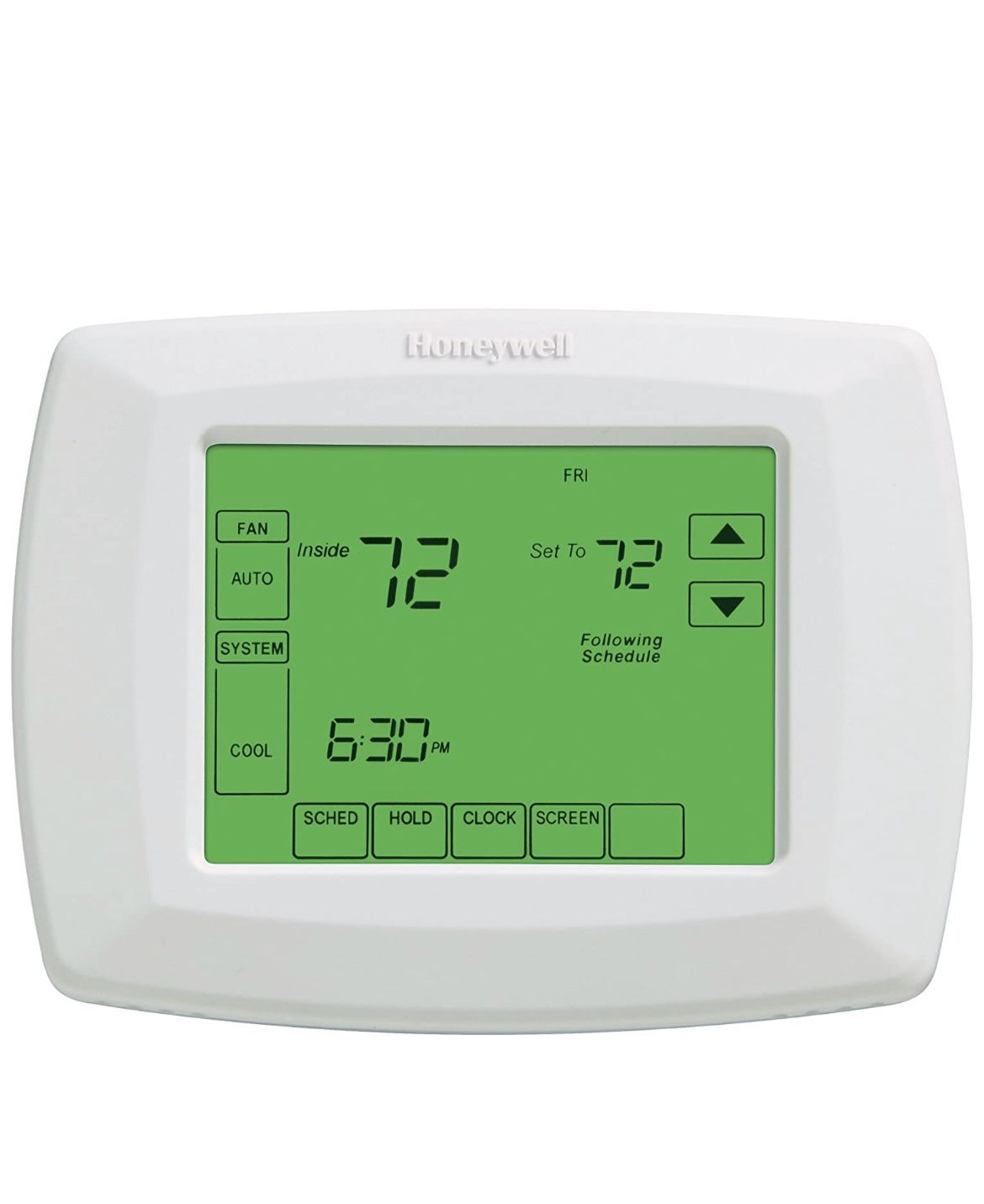 Honeywell RTH8500D 7-Day Touchscreen Programmable Thermostat, "C" Wire Required, White, 1Package (Thermostat) (RTH8500D1013/E1)