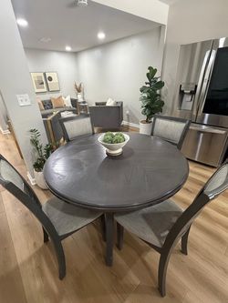 Grey round table