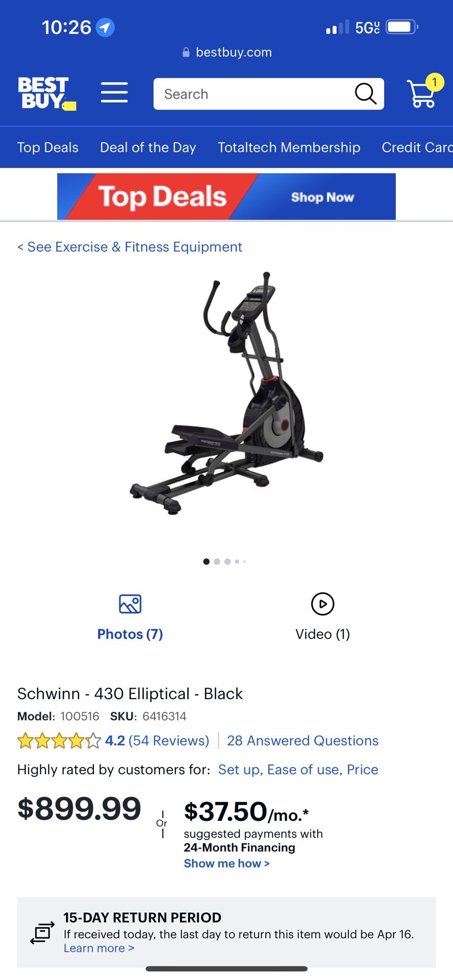 Schwinn 430 Elliptical, New In Box