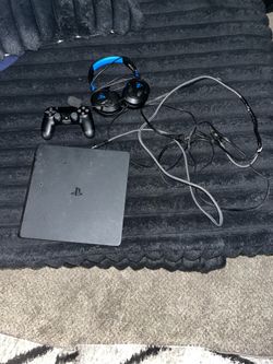 PS4 Slim Console with Controller and Headset