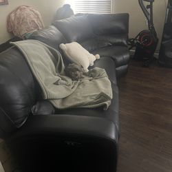 Black Leather Couch 