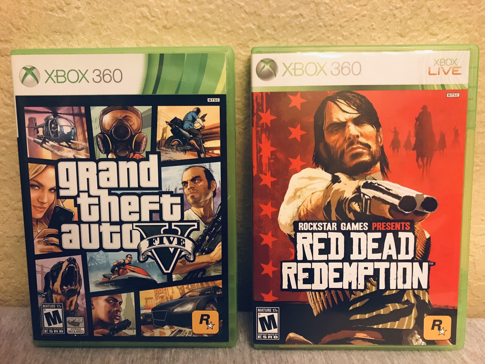 Xbox 360 Games Lot GTA 5 Red Dead Redemption with Maps
