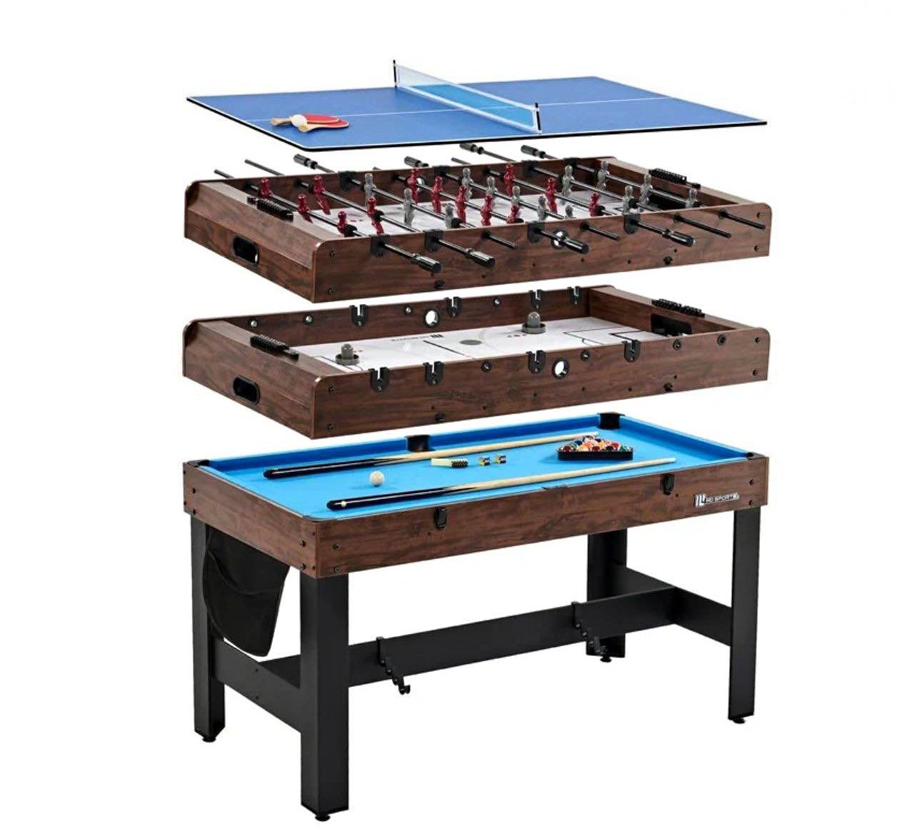 Multi Game Table Ping Pong Tennis Table , Billiards Pool Table. , Foosball & Air Hockey - NEW