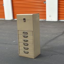 Vintage Metal 6 Drawer Filing Cabinet Top Opening Mid Century Office Filing Cabinet Shop Metal Cabinet